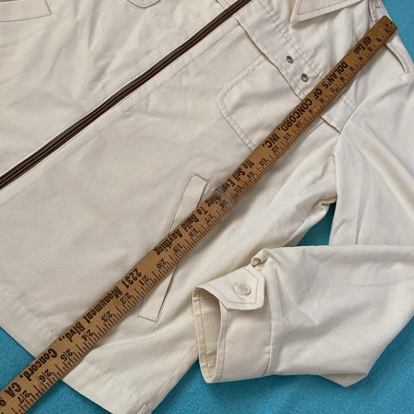 LONDON FOG weatherproof vintage zip up long sleeve stylish beige jacket size 40 - Picture 11 of 14